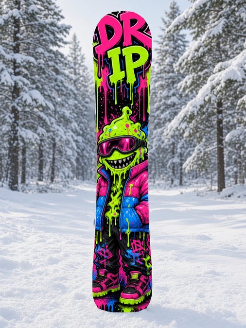Drip Slime Kid snowboard wrap, Street & Graffiti collection