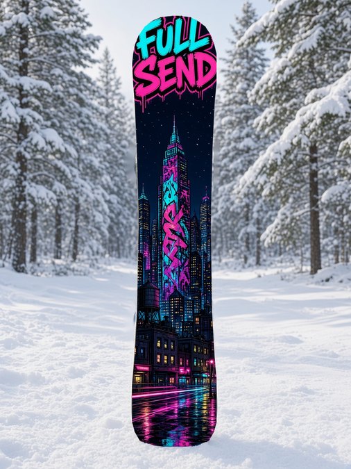Full Send Night City snowboard wrap, Street & Graffiti collection