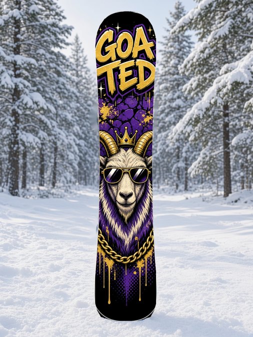 Goated Crown Goat snowboard wrap, Street & Graffiti collection