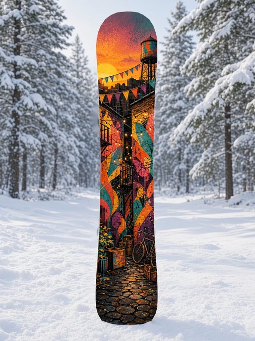Mural Alley Golden Hour snowboard wrap, Street & Graffiti collection