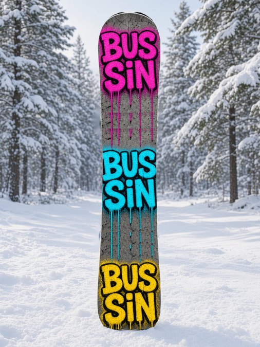 Bussin Bubble Stack snowboard wrap, Street & Graffiti collection