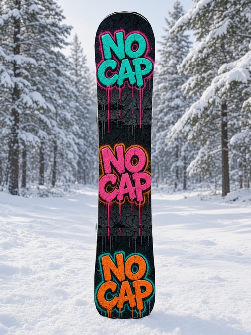 No Cap Neon Night snowboard wrap, Street & Graffiti collection