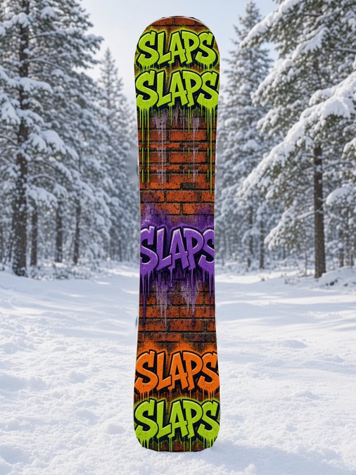 Slaps Brick Wall snowboard wrap, Street & Graffiti collection