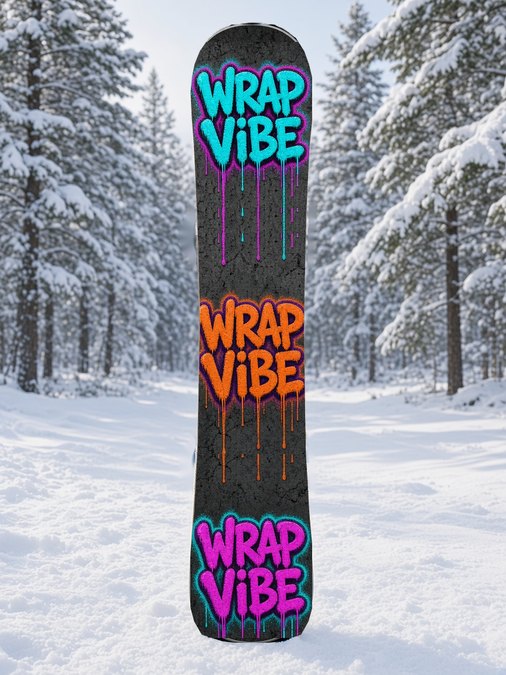 WrapVibe Throw-Up snowboard wrap, Street & Graffiti collection