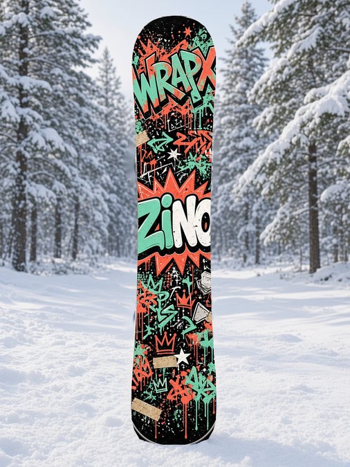 Tag Wall Mint Coral snowboard wrap, Street & Graffiti collection