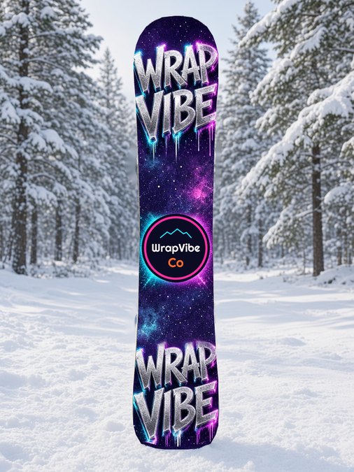 WrapVibe Chrome Glow snowboard wrap, Street & Graffiti collection