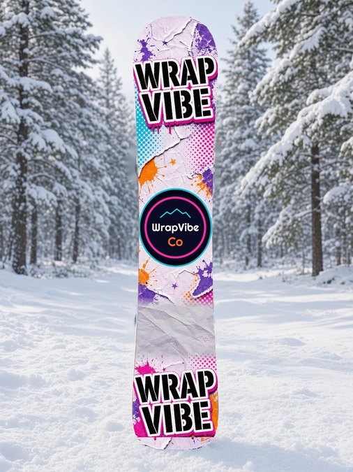 WrapVibe Pop Art Stencil snowboard wrap, Street & Graffiti collection