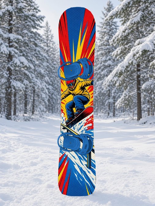 Comic Rail Slide snowboard wrap