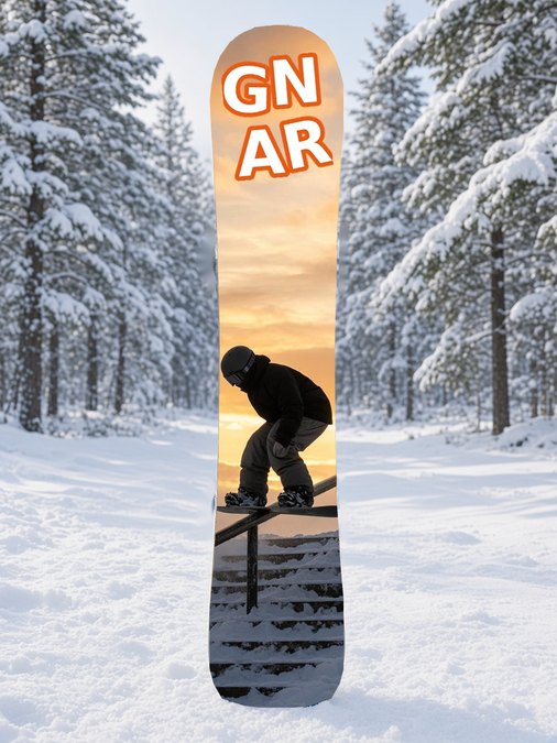 Gnar Rail Golden Hour snowboard wrap, Terrain Park collection
