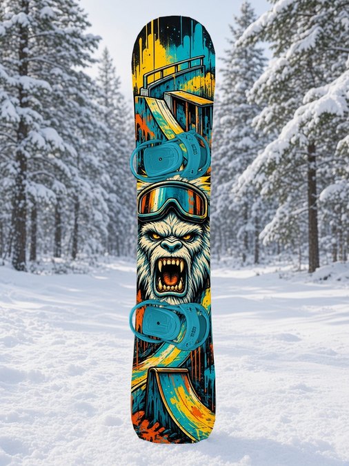 Graffiti Yeti Park snowboard wrap