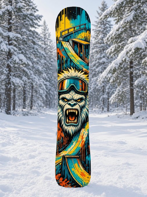 Graffiti Yeti Park snowboard wrap, Terrain Park collection