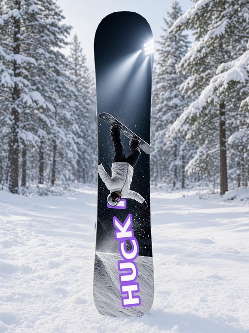 Huck It Night Backflip snowboard wrap, Terrain Park collection