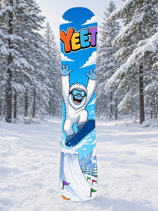 Yeti Kicker Yeet snowboard wrap, Mythic collection
