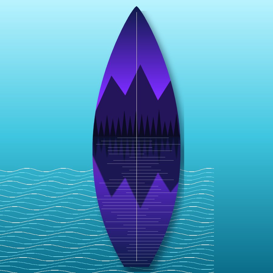 Glass Lake surfboard wrap