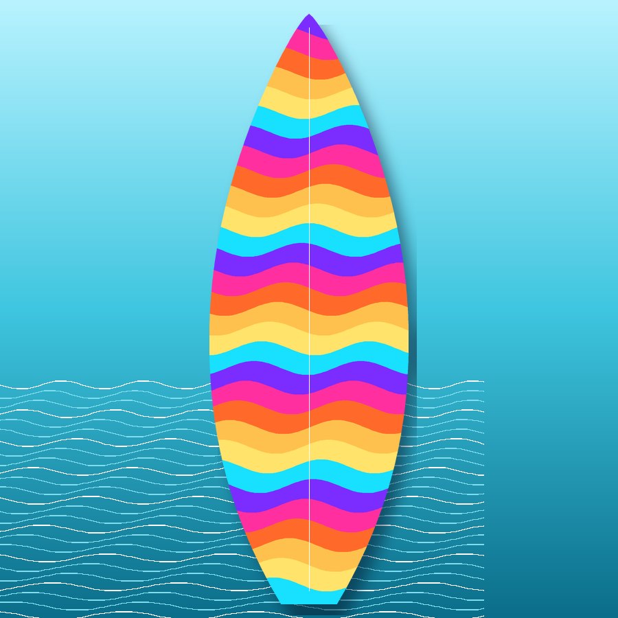 Heat Wave surfboard wrap