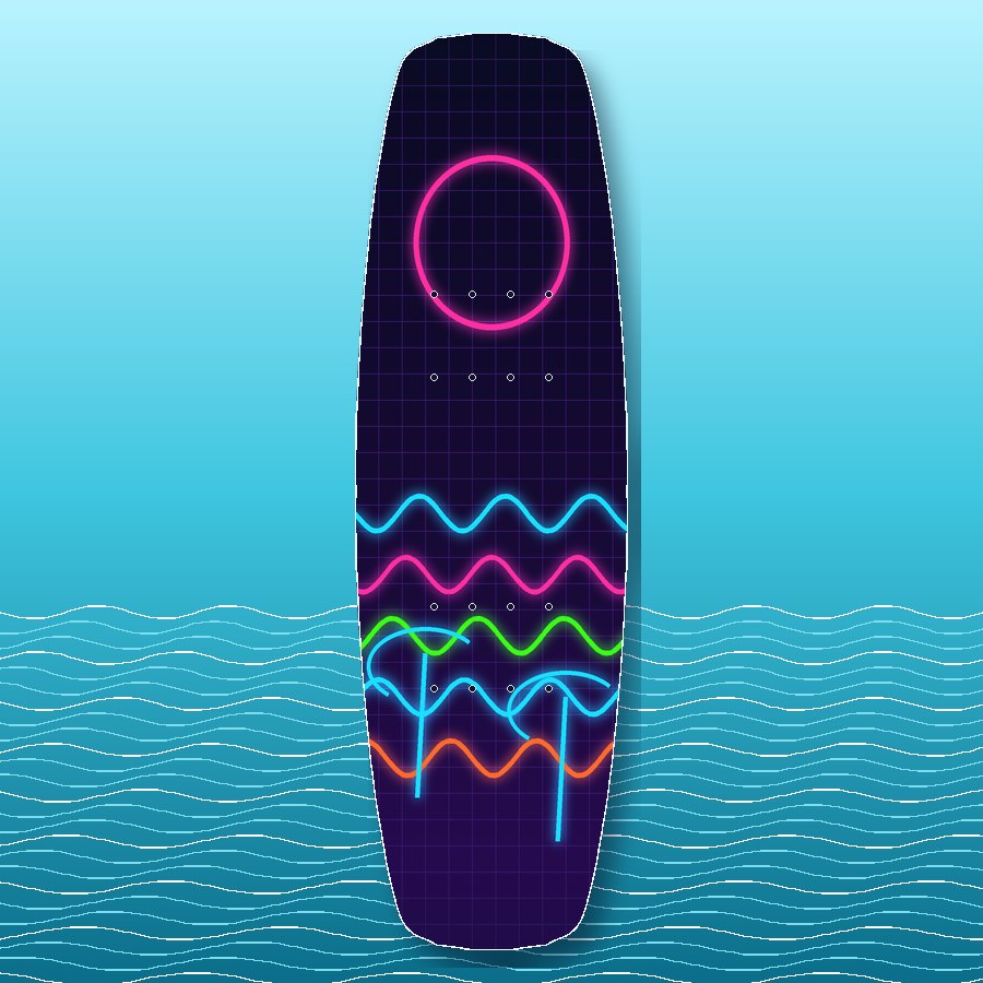 Neon Summer wakeboard wrap