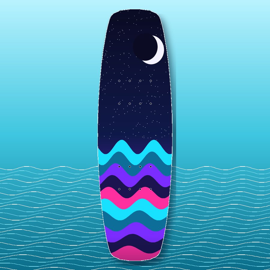 Night Surf wakeboard wrap