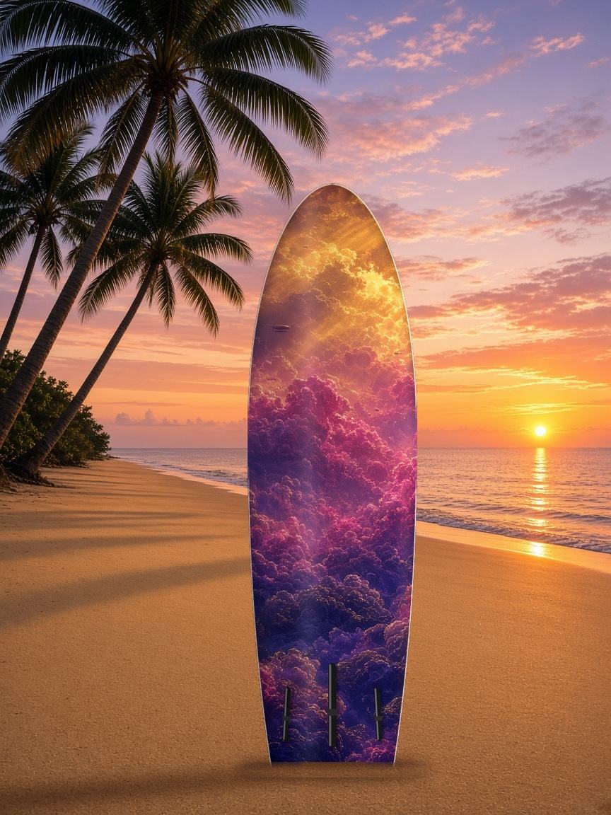 Airship Cloud City paddleboard wrap, bottom side