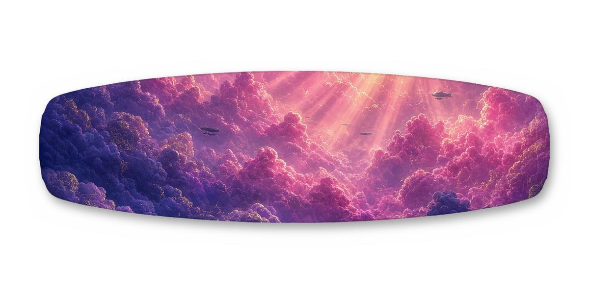 Airship Cloud City wakeboard, studio shot wrap, bottom side