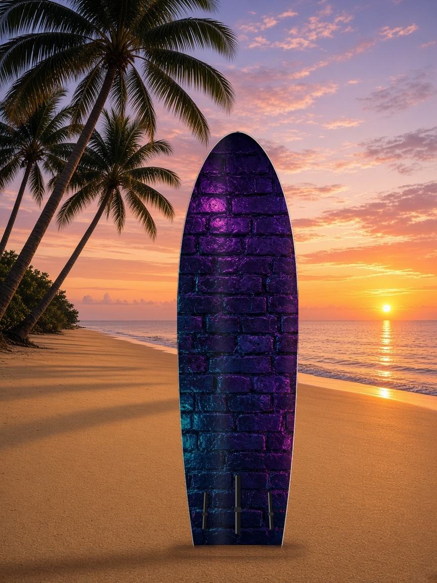 Arcade Alley Glow paddleboard wrap, bottom side
