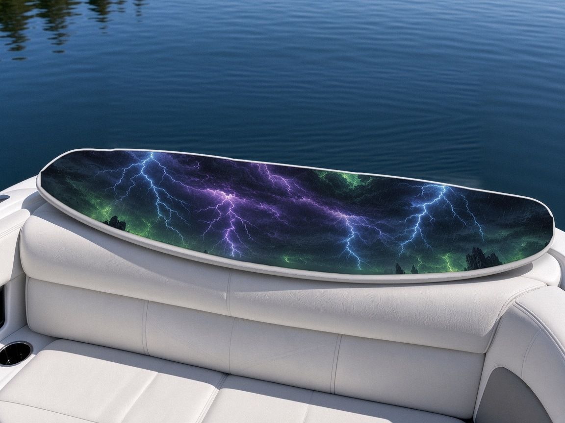 Castle Lightning Unhinged wakeboard, on the boat wrap, bottom side
