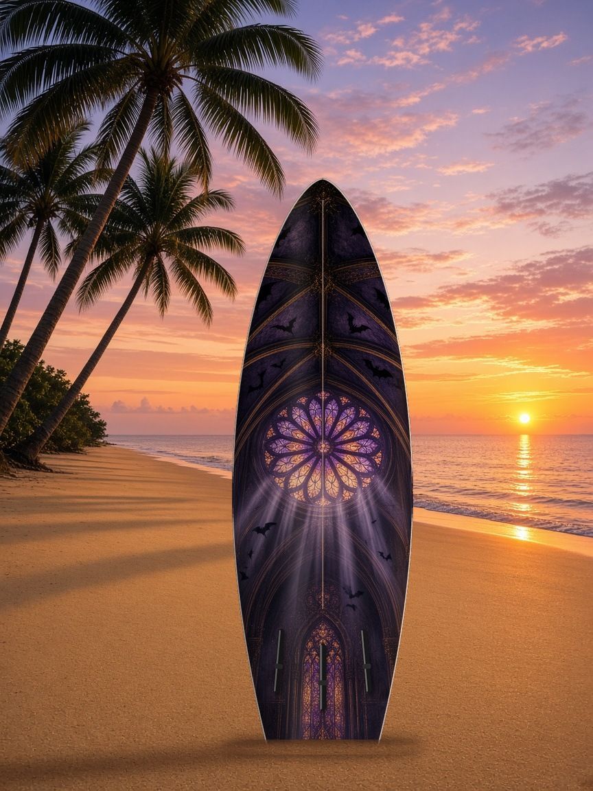Cathedral Pipe Organ surfboard wrap, bottom side