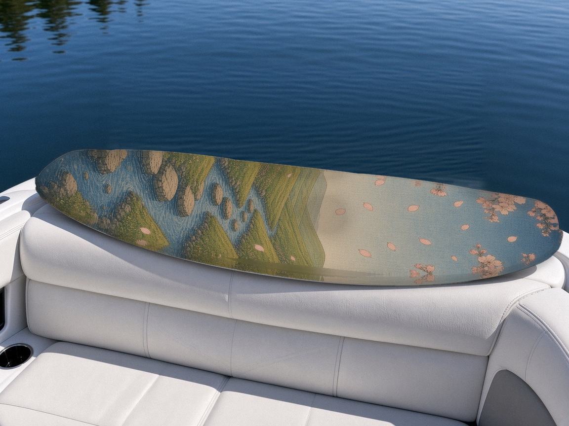 Daruma Koinobori Spring wakeboard, on the boat wrap, bottom side
