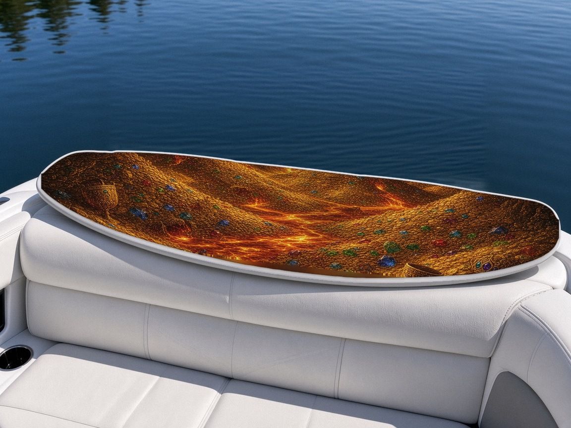 Dragon Hoard Knight Elite wakeboard, on the boat wrap, bottom side