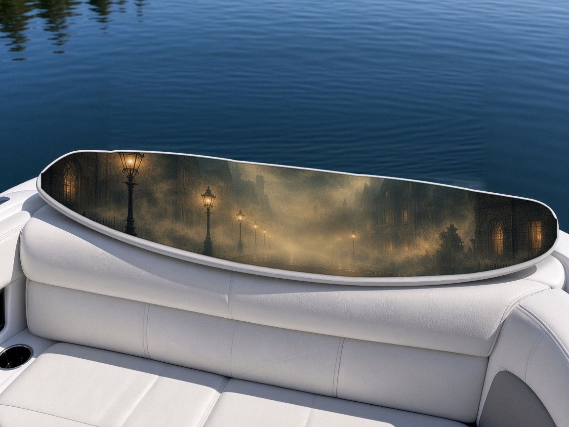Gaslit Hansom Street wakeboard, on the boat wrap, bottom side