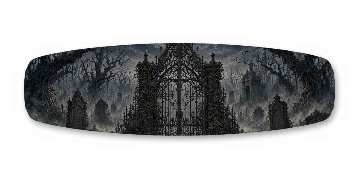 Graveyard Angel Mausoleum wakeboard, studio shot wrap, bottom side