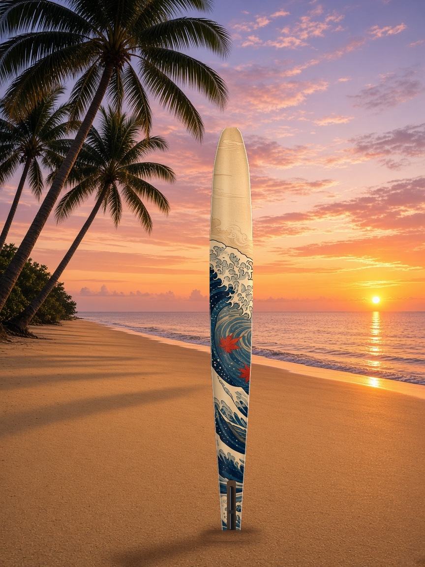 Great Wave Crane slalom ski wrap, bottom side