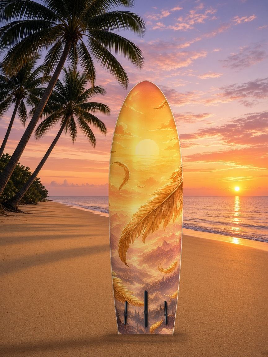 Griffin Sunrise Peaks paddleboard wrap, bottom side