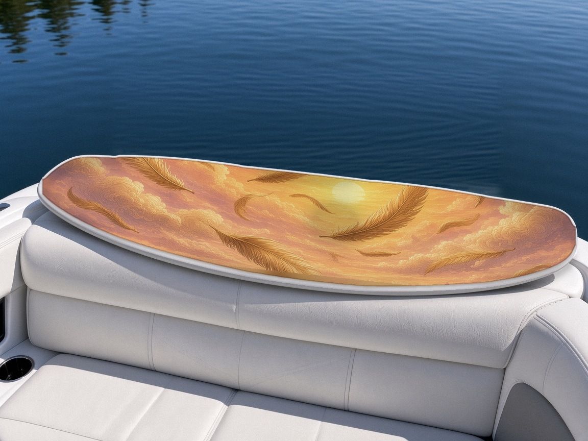 Griffin Sunrise Peaks wakeboard, on the boat wrap, bottom side