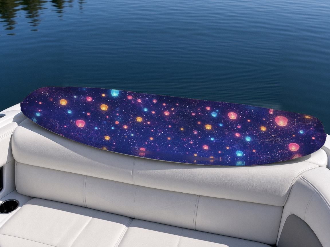 Hologram Lantern Festival wakeboard, on the boat wrap, bottom side