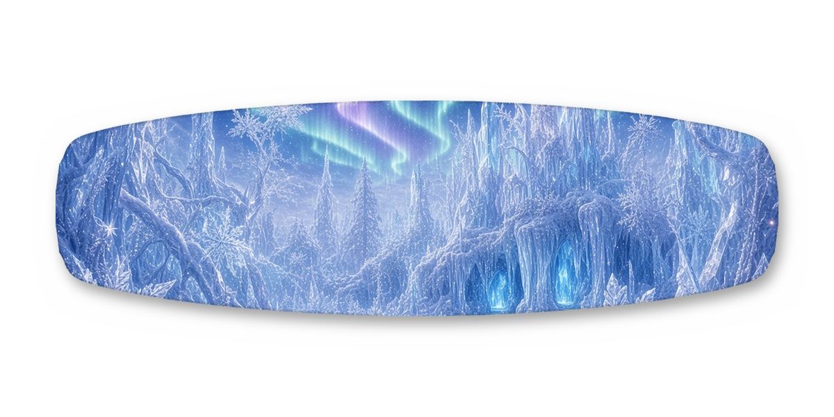Ice Queen Palace Frost Stag wakeboard, studio shot wrap, bottom side