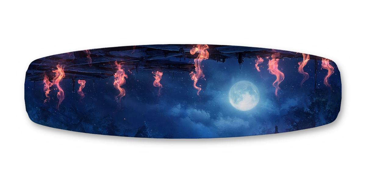 Kitsune Rooftop Moon wakeboard, studio shot wrap, bottom side