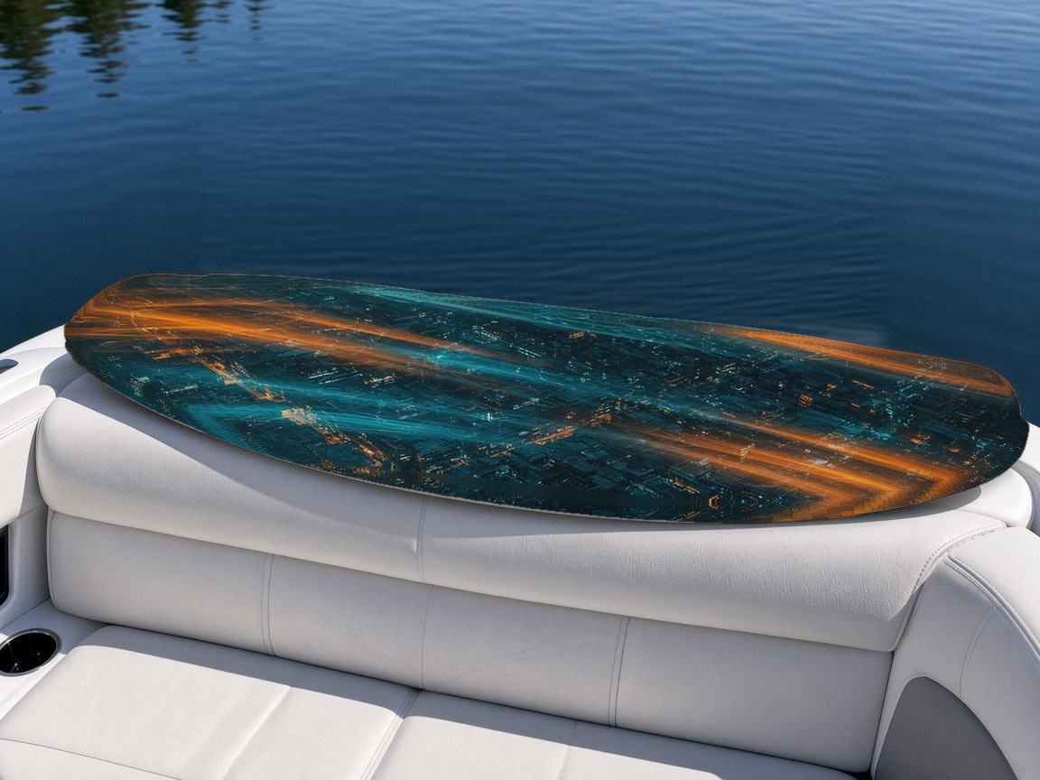 Maglev Night Run wakeboard, on the boat wrap, bottom side