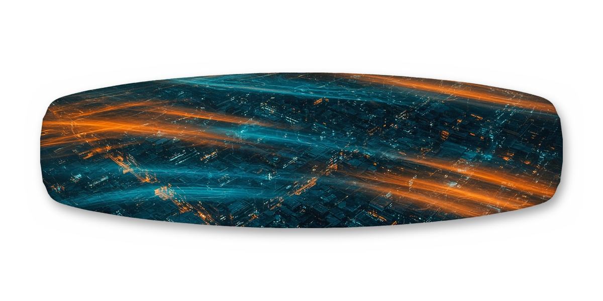 Maglev Night Run wakeboard, studio shot wrap, bottom side
