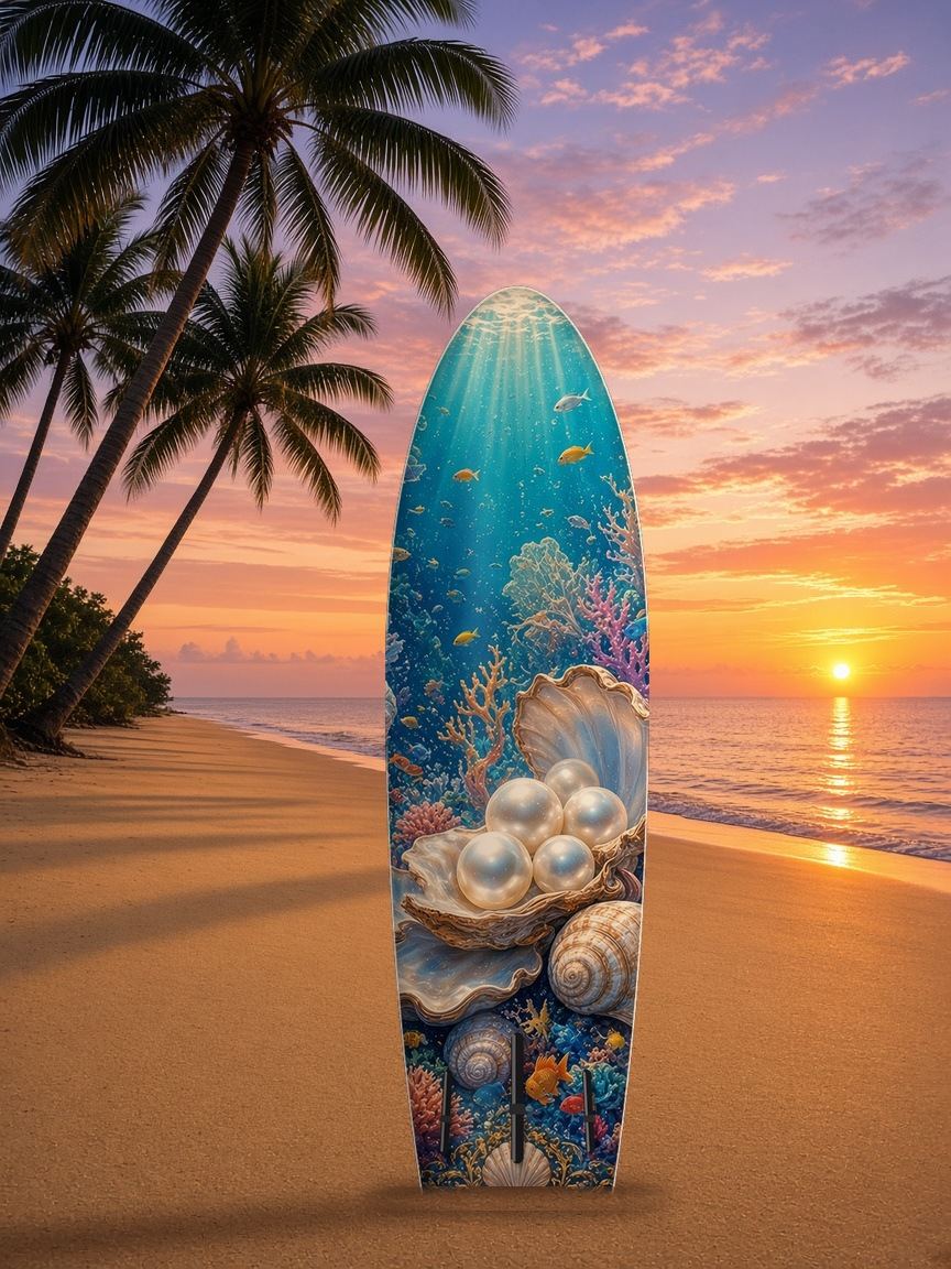 Mermaid Sea King Coral Kingdom paddleboard wrap, bottom side