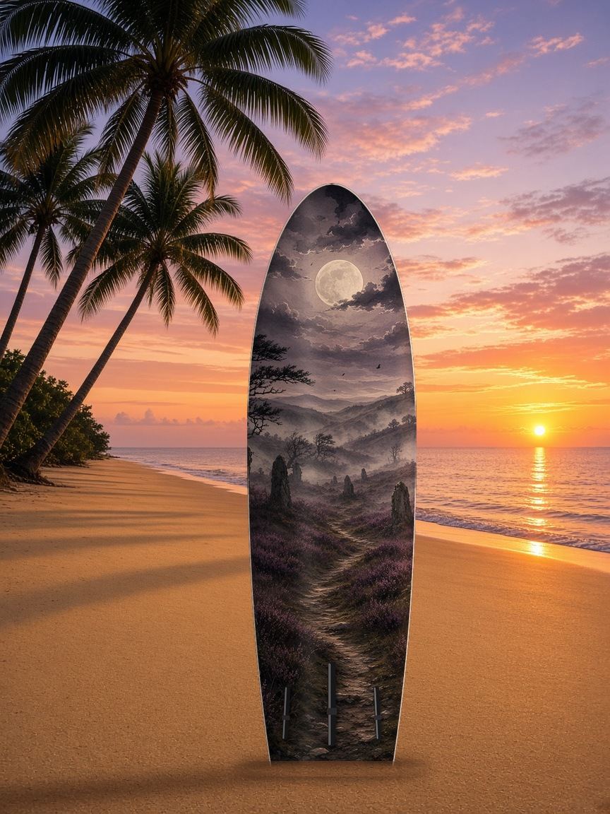 Moor Ruined Abbey paddleboard wrap, bottom side