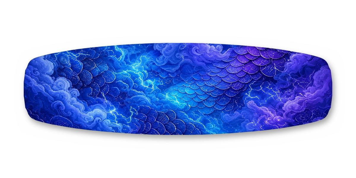 Neon Dragon Coil wakeboard, studio shot wrap, bottom side