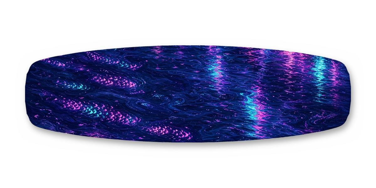 Neon Koi Skyline wakeboard, studio shot wrap, bottom side