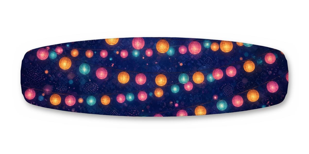 Night Market Lanterns wakeboard, studio shot wrap, bottom side