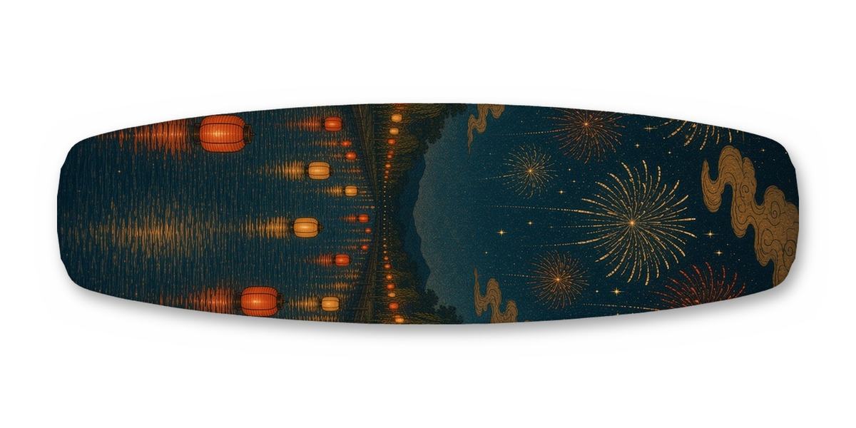Oni Drum Festival wakeboard, studio shot wrap, bottom side