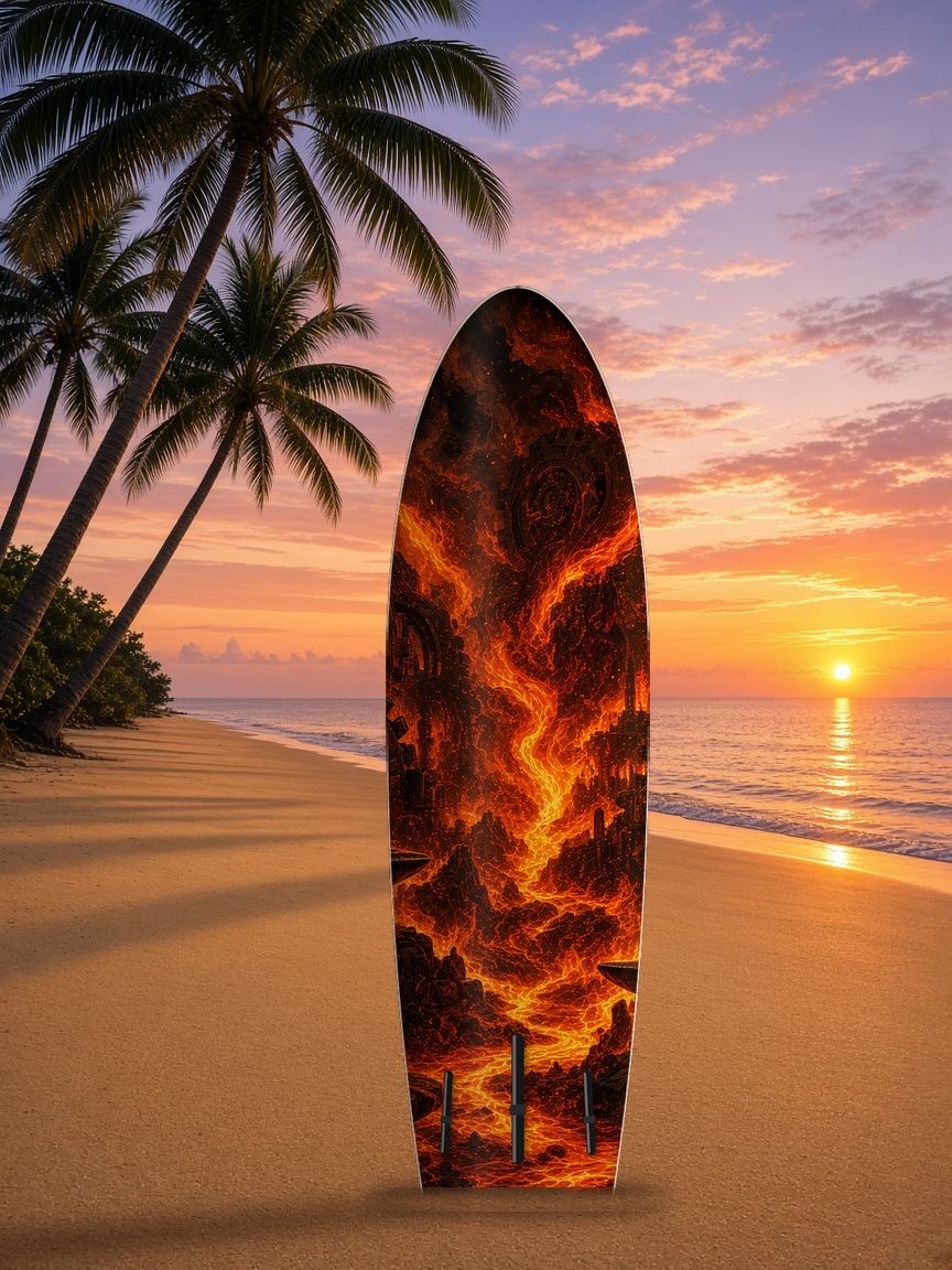 Phoenix Forge City Glowup paddleboard wrap, bottom side
