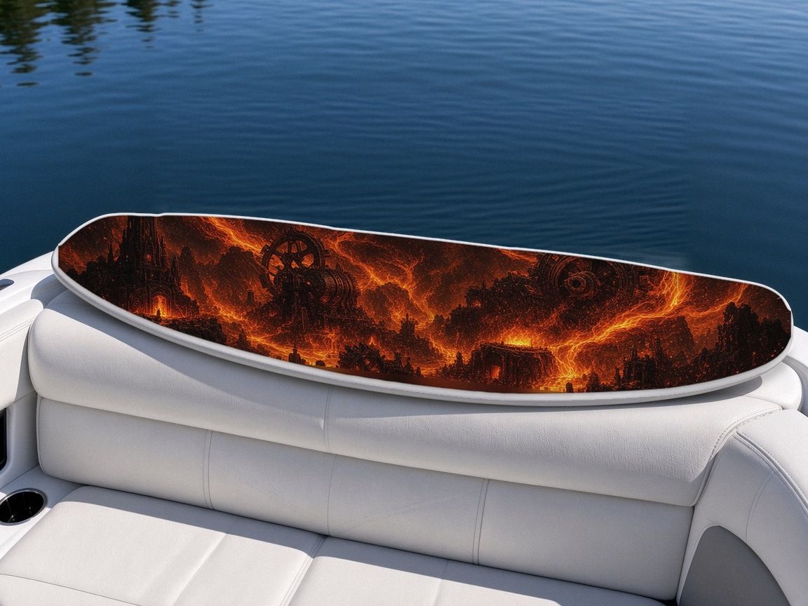 Phoenix Forge City Glowup wakeboard, on the boat wrap, bottom side