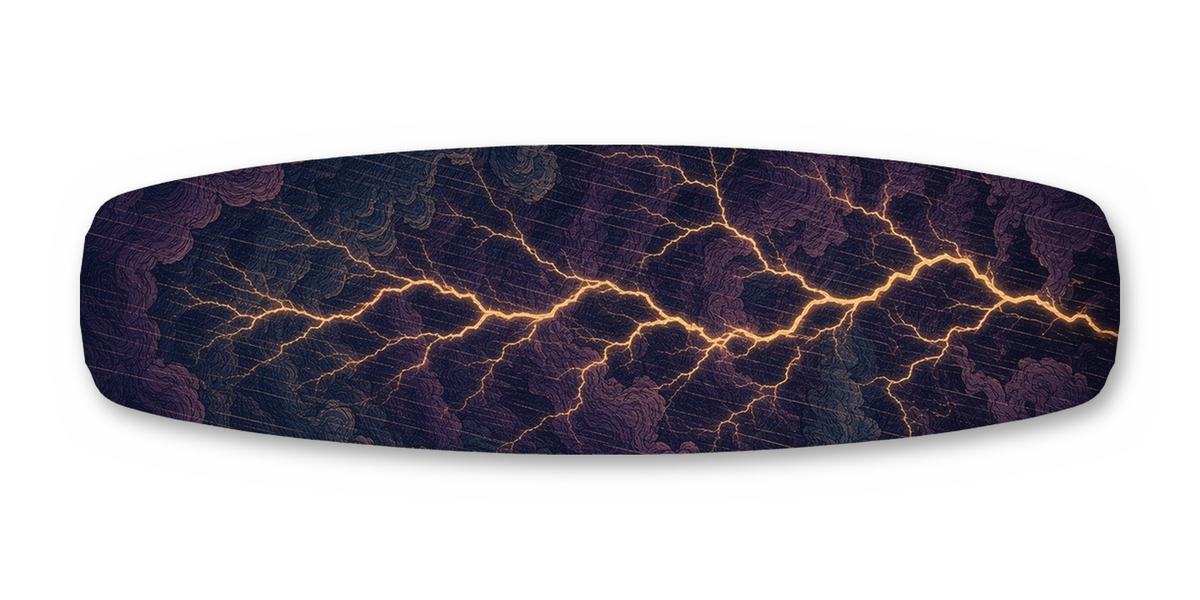 Raijin Thunder Drums wakeboard, studio shot wrap, bottom side