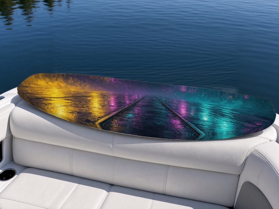 Rain Tram Street wakeboard, on the boat wrap, bottom side