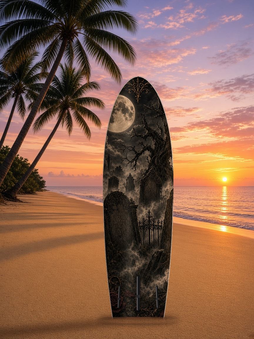 Raven Gravestone Valid paddleboard wrap, bottom side