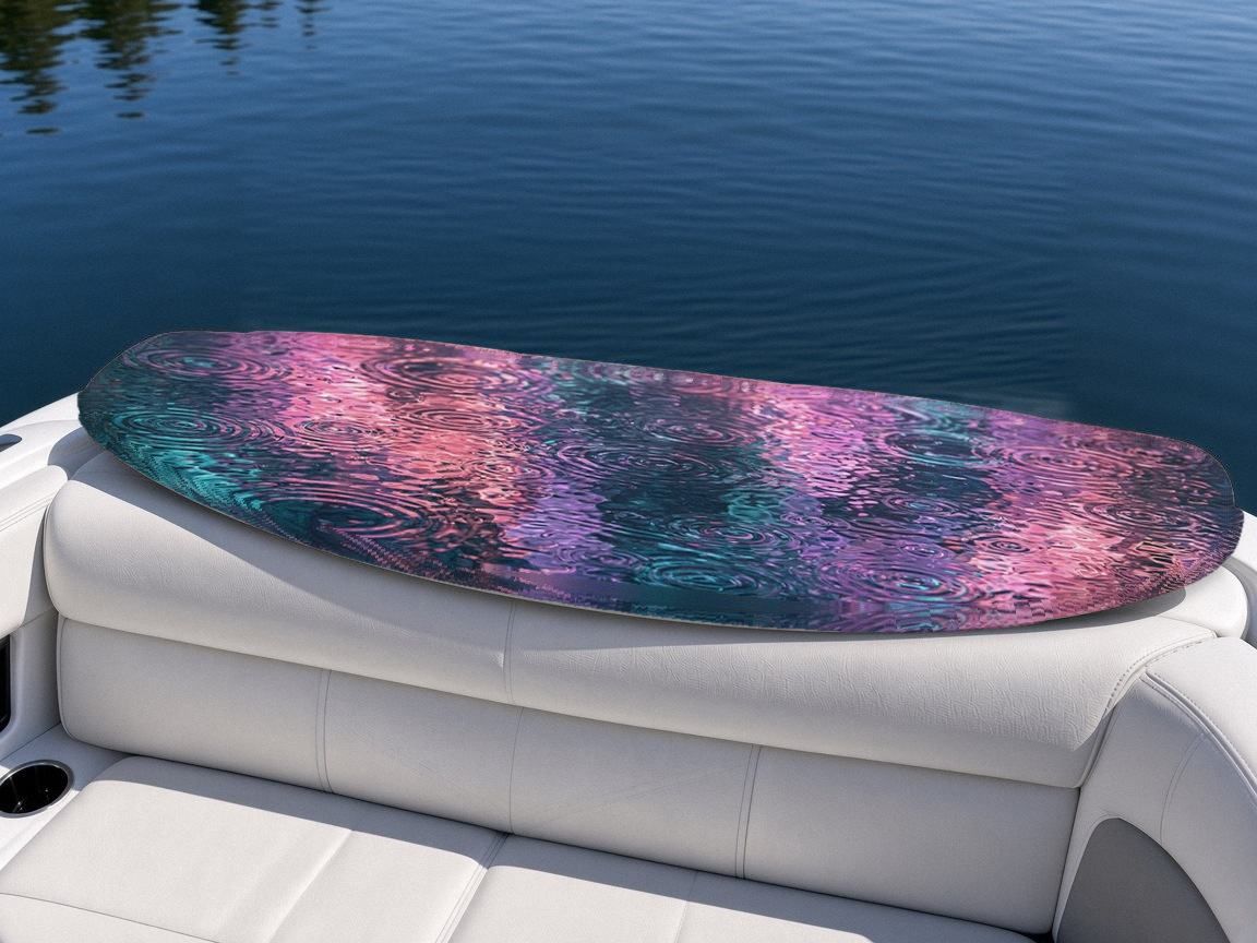Robot Bus Stop Rain wakeboard, on the boat wrap, bottom side